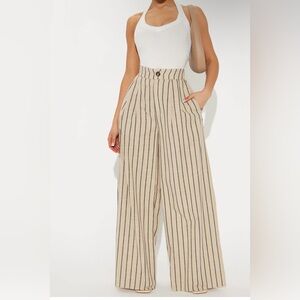 Fashion Nova Ella Striped Linen Pant Size 2X NWT ✅ Ready to Ship